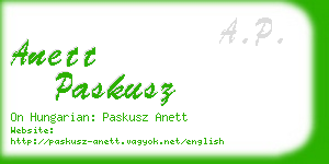 anett paskusz business card